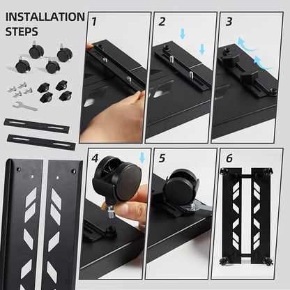 Adjustable Large Computer Tower Stand 7.9 to 10.2 inch Wide, Mobile PC Stand for Most Desktop Towers, Steel CPU Stand with Locking Caster Wheels, Gaming PC Holder,PC Cart