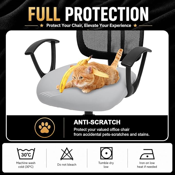 DIVA EN CAMINO DEC Universal Spandex Computer Chair Slipcover - Stretchable Desk Office Chair Seat Cushion Covers - Removable Washable Cushion Protectors for Dogs, Cats, Pets
