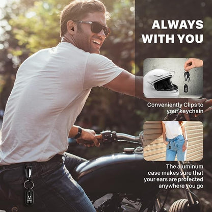 Motorcycle Ear Plugs for Wind Noise Reduction, 2 Pairs Reusable Motorcycle Accessories - Moto Earplugs, Soft Comfortable Hearing Protection for Motorbike, Touring, Racing, Riding - 25dB, Biker Gifts