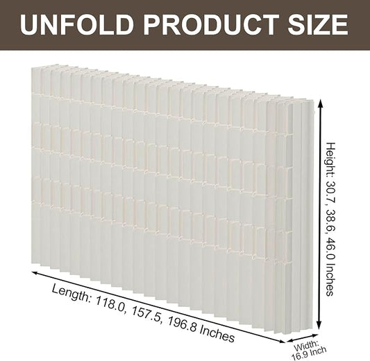 Modern Folding Room Divider for Space Separation, 5.2ft Tall Honeycomb Accordion Privacy Screen, Kraft Paper Portable Freestanding Partition Wall, No Drilling (Style-C, L157.5 x H78.7 Inch)