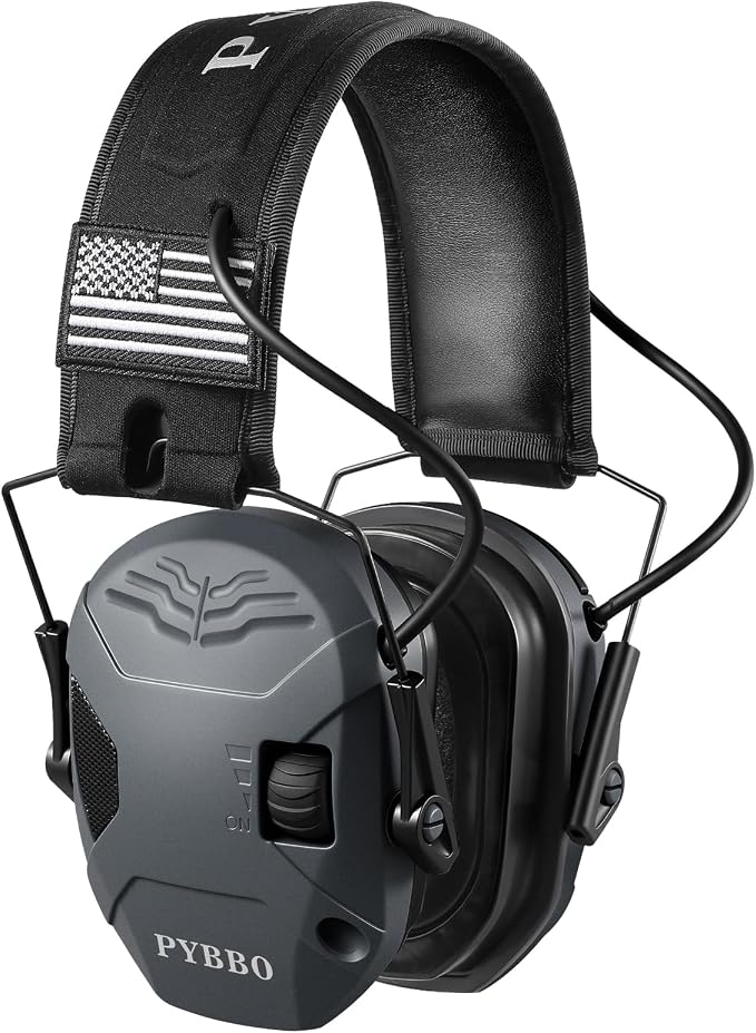 Electronic Shooting Ear Protection w/Gel Pads, 23dB NRR Active Noise Reduction & 3X Amplification Headset for Shooters