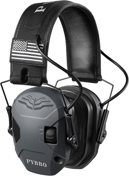 Electronic Shooting Ear Protection w/Gel Pads, 23dB NRR Active Noise Reduction & 3X Amplification Headset for Shooters