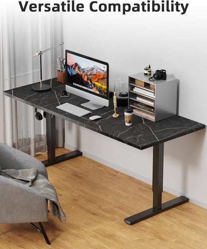 Universal 55 x 20 One-Piece Solid Wood Table Top, 1" Thick Desktop for Stand Up Height Adjustable Desk Frames, Home Office Tabletop, Countertop DIY