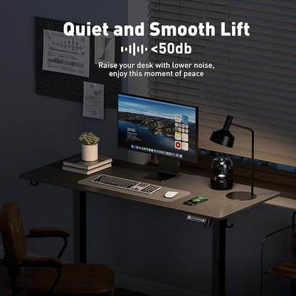 63x24 in Electric Standing Desk,Adjustable Height with Wheels,Black | Spliced Desktop,27.9"–46.8" Height Range,4 Memory Presets,Lockable Wheels,Headphone Hook,Sit Stand Desk,Home Office