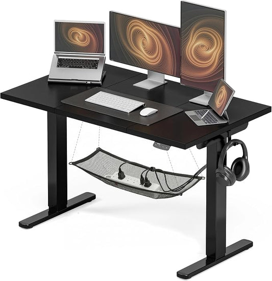 Acrolix Electric Standing Desk, Height Adjustable Home Office Desk with Memory Presets & Cable Management,Black Sit Stand Desk for Work from Home, Ergonomic Computer Desk (55" x 24")