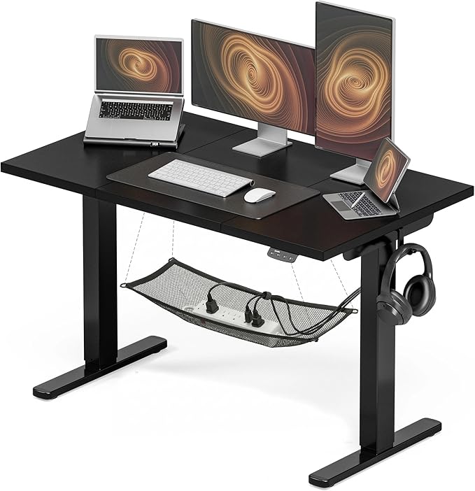 Acrolix Electric Standing Desk, Height Adjustable Home Office Desk with Memory Presets & Cable Management,Black Sit Stand Desk for Work from Home, Ergonomic Computer Desk (48" x 24")