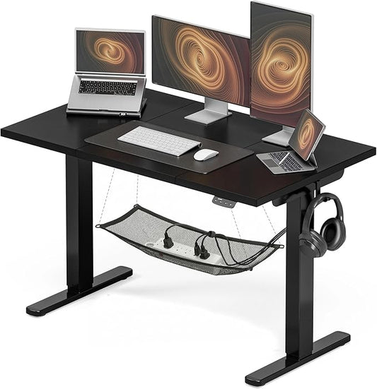 Acrolix Electric Standing Desk, Height Adjustable Home Office Desk with Memory Presets & Cable Management,Black Sit Stand Desk for Work from Home, Ergonomic Computer Desk (48" x 24")