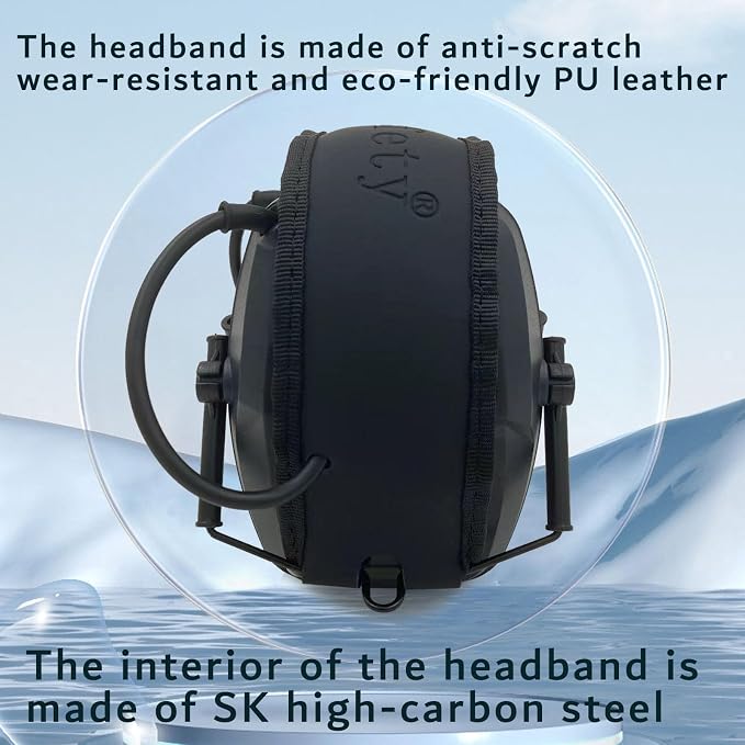 Electronic Ear Muffs - Gun Range Ear Protection, Retractable, Portable, Lightweight, Microphone Earplugs for Shooting Ear Protection