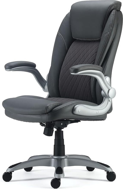 Staples Sorina Bonded Leather Chair, Grey