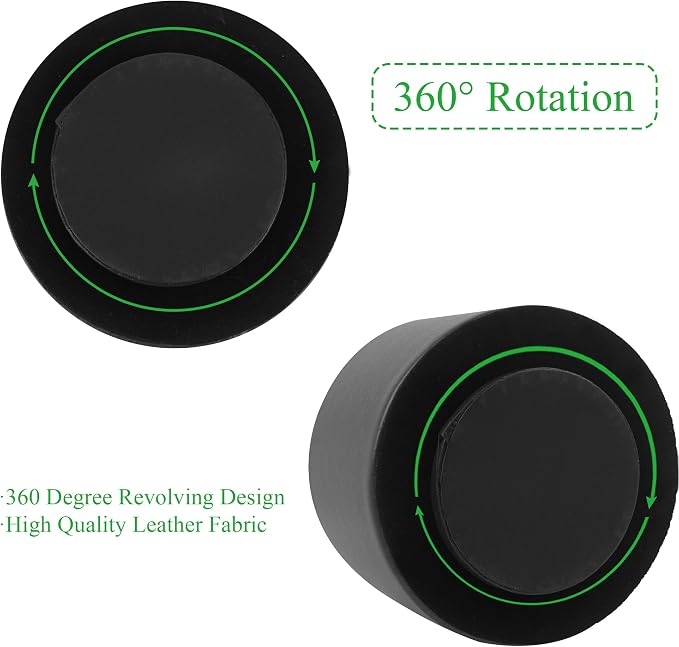 Round Leather Art Supply Organizer,Remote Control Holder,360 Degree Spinning,Multi-Functional Pencil Holder,4 Compartments Desktop Stationary Organizer(1-Sheep Black)