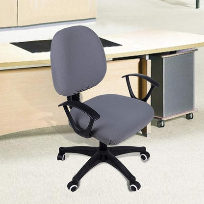 Smiry Stretch Jacquard Office Computer Chair Covers, Removable Washable Universal Desk Rotating Chair Slipcovers Protector, Seat + Backrest Cover, Grey