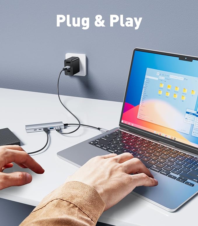 UANTIN USB-C Hub (6-in-1) Multiport Adapter with 10Gbps USB C 3.2 & USB-A 3.2 4K HDMI, 100W Power Delivery, USBC Dongle for MacBook Pro/Air, iPad Pro, ThinkPad, iMac and More
