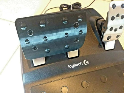 compatible BLACK double brake pedal with bumps (brake + clutch) for logitech G25 G27 G29 G920 steering wheels - new 3d printed parts (Black)