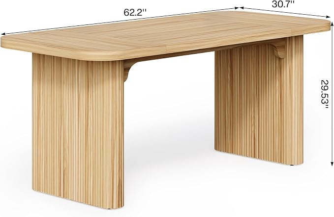 LITTLE TREE 62-Inch Home Office Computer Desk, Large Writing Desk with Textured Double Base, 5 ft Conference Meeting Seminar Table for Office