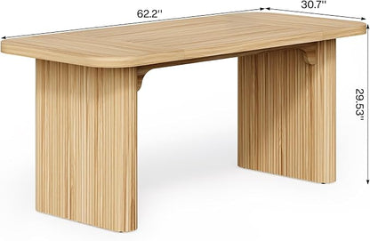 LITTLE TREE 62-Inch Home Office Computer Desk, Large Writing Desk with Textured Double Base, 5 ft Conference Meeting Seminar Table for Office