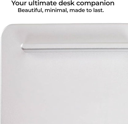 Unstoppable Tasks – 31 Blank Daily To-Do Cards with Aluminum Desk Card Holder, Minimalist Office Productivity To-Do Cards, Modern Desk Gift for Teams, Managers & Students (Silver)