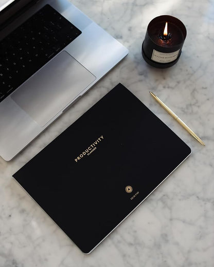Intelligent Change - Daily Desk Pad, 3-Month Productivity Planner, Tear-Out Deskpad for to-Do List, Productivity Tools for Time Management and Mindfulness, A4 Size, Black