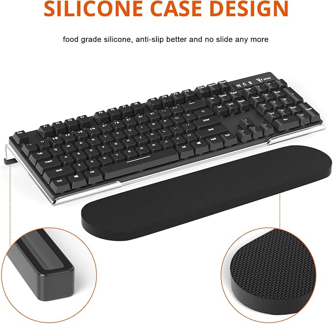 Richboom Ergonomic Computer Keyboard Stand - Tilt PC Keyboard Stand Riser for Easy Typing, Acrylic Keyboard Tray Holder for Office Desk, Home, School, with Silicone Anti-Slip Case, Clear