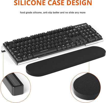 Richboom Ergonomic Computer Keyboard Stand - Tilt PC Keyboard Stand Riser for Easy Typing, Acrylic Keyboard Tray Holder for Office Desk, Home, School, with Silicone Anti-Slip Case, Clear