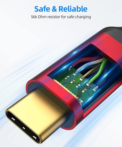 SUNGUY 10Gbps Android Auto USB C Cable, 1.5FT 3A USB 3.1 Gen 2 Fast Charging & Data Transfer USB C CarPlay Cable, Compatible with iPhone 17/16/15 Pro Max, Galaxy S22 S21 Note 20, Pixel 6 5 (Red)