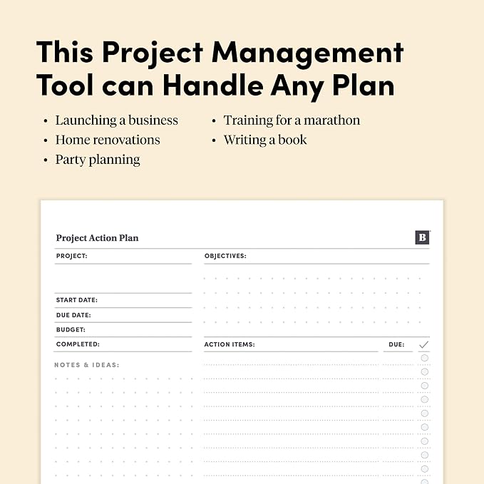 BestSelf Project Action Pad - Daily Task Planner, To-Do List & Action Pad for Boosting Productivity and Effective Project Management