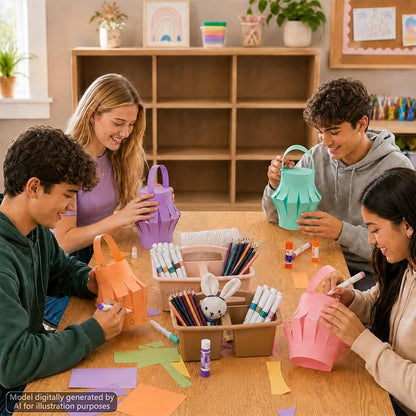 6 Pack 3 Compartment Small Caddy Plastic Classroom Organizer with Handle Portable Teacher Supply Storage Caddy Craft Art Caddies for Pencil, Crayon, Marker, Home, Office, School Supplies(Boho Pastel)