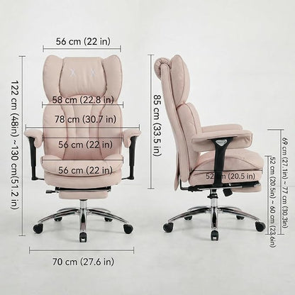 Efomao Big & Tall Desk Chair, Wide Executive Office Chair with Footrest Blue