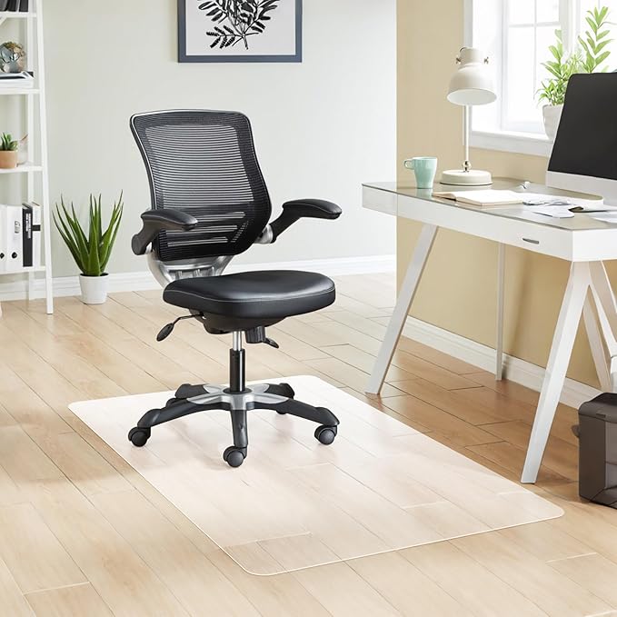 Office Chair Mat, 46" x 60" Crystal Clear Hard Floor Chair Mat, Transparent Floor Protector Mat for Hardwood Floor Flat Without Curling
