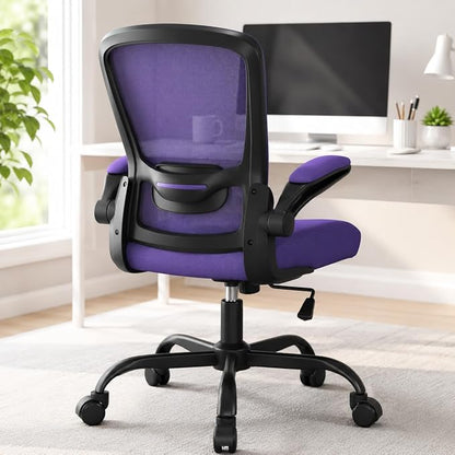 Mimoglad Office Chair, Ergonomic Desk Chair with Adjustable Lumbar Support, High Back Mesh Computer Chair with Flip-up Armrests- Task Chairs, Executive Chair for Home Office