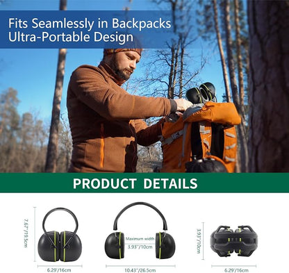 SATA NRR 31dB Hearing Protection Ear Muffs, SNR 37dB Noise Cancelling Headphones, Adjustable Safety Hearing Protector for Gun Shooters, Construction, Mowing