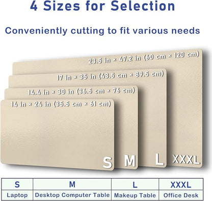Boutilon Leather Desk Pad Protector,Non-Slip Mouse Pad,Laptop Desk Pad,Office Mouse Mat,Waterproof Leather Desk Blotter,Desk Writing Pad for Office and Home (L-Golden,35"x 17")