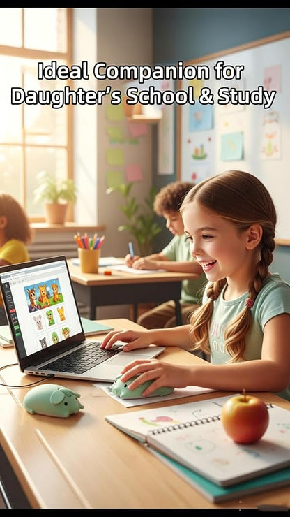 Wireless Mouse Cute Pig Bluetooth & USB Dual Mode Mice,Silent Portable Compact Green Fun Mice for Mac/PC/Laptop/Chromebook/Computer/Tablet/iPad/MacBook Air/Pro Travel Kids Girls Boys Women Men Gift