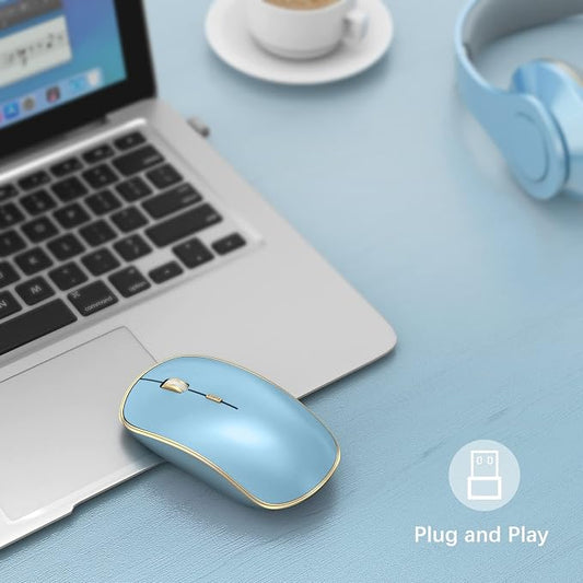 JOYACCESS Wireless Mouse for Laptop | 5 DPI Levels, Silent for Notebook, MacBook, Chromebook, PC - Blue
