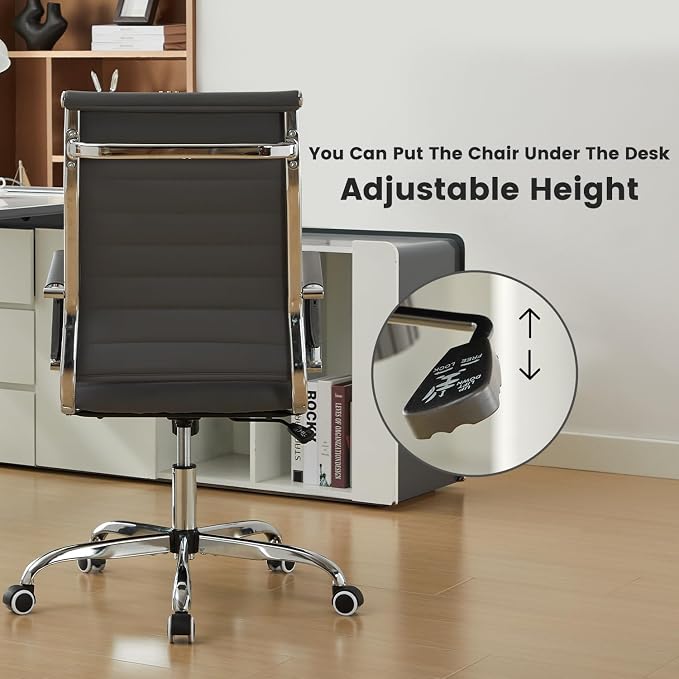 Office Desk Chair Leather, Conference Room Chairs with Wheels, Modern Executive Computer Guest Chairs with Arms.