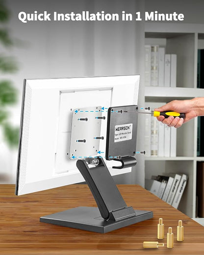 WEARSON Mount Stand for Amazon Alexa Echo Show 15 (1st, 2nd Gen), Tilt, and Rotate Stand Made for Amazon Echo Show 15 Vesa Monitor Stand Adjustable Echo Show 15 Mount, Vesa 75*75 100*100 Black