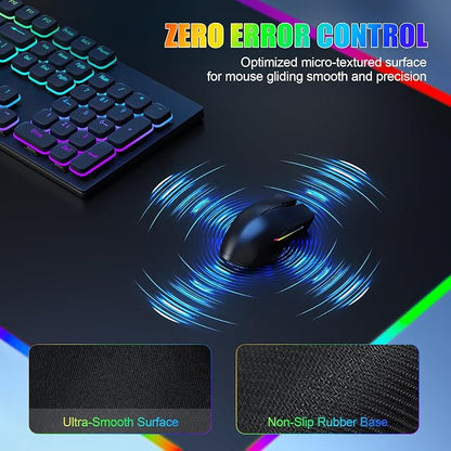 RGB Mouse Pad with Foldable Phone Stand Wireless Charger, 31.5"x11.8" XL Gaming Mousepad Large Desk Mat, Desk Pad with 11 Colors 5 Modes, Waterproof