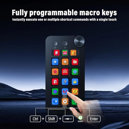 Streaming Deck for Live Streamers,Game Commands Keyboard for Gamers,Macro pad for Content Creators,Soundboard Keypad for OBS and YouTube,ThreeModes(ShortcutKeys,Calculator,Numeric Keypad)