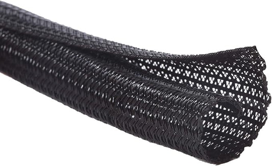 Alex Tech 6.6ft - 1.5 inch Cord Protector Wire Loom Tubing Cable Sleeve Split Sleeving for USB Cable Power Cord Audio Video Cable - Protect Cat from Chewing Cords - Black