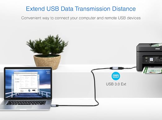BlueRigger USB 3.0 Extension Cable 3FT (5 Gbps USB Extender Cord) - Short USB Extension Cable for Webcam, VR Headset, Printer, Hard Drive, Keyboard, Mouse