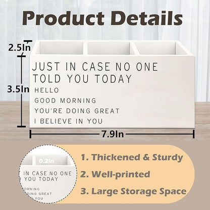 Motivational Gifts Wooden Pen Pencil Holder for Desk, Just In Case No One Told You Today Positive Affirmation Wood Makeup Brush Toothbrush Holder Organizer for Home Office