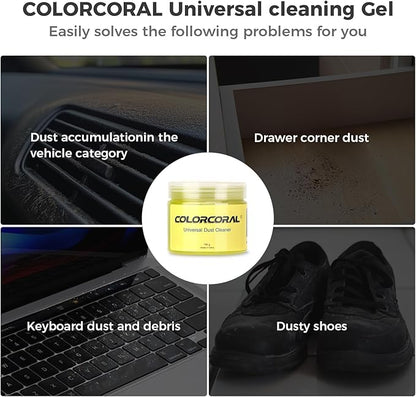 ColorCoral Cleaning Gel Universal Dust Cleaner for PC Keyboard Car Detailing Office Electronics Laptop Dusting Kit Computer Dust Remover, Computer Gaming Car Accessories, Gift for Men Women 160g