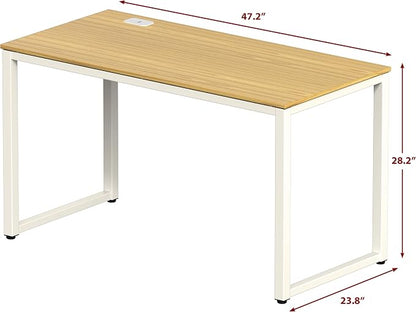 SHW 48-Inch Commercial-Grade Office Computer Desk, Oak