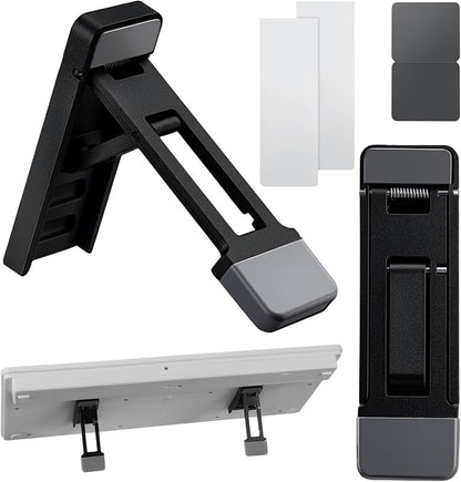 2PCS Keyboard Riser Tilt, Foldable Keyboard Riser Stand for Desk, Adjustable Mini Portable Laptop Feet with Anti-Slip Pads Three Tilt Angle for Most Keyboards Office Accessories (Black)