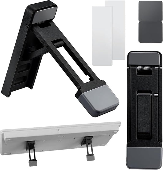 2PCS Keyboard Riser Tilt, Foldable Keyboard Riser Stand for Desk, Adjustable Mini Portable Laptop Feet with Anti-Slip Pads Three Tilt Angle for Most Keyboards Office Accessories (Black)
