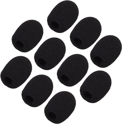 Sunmns 10 Pack Mini Small Size Lapel Headset Microphone Windscreen Foam Cover, Black