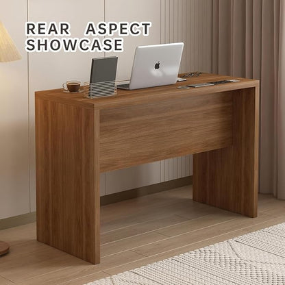 Computer Desk with Charging Station, 47 Inch Industrial Writing Desk with Outlets & Type-C/USB Ports, Home Office Desk with 2 Drawers & File Storage, Rustic Brown Study Table Executive Workstation
