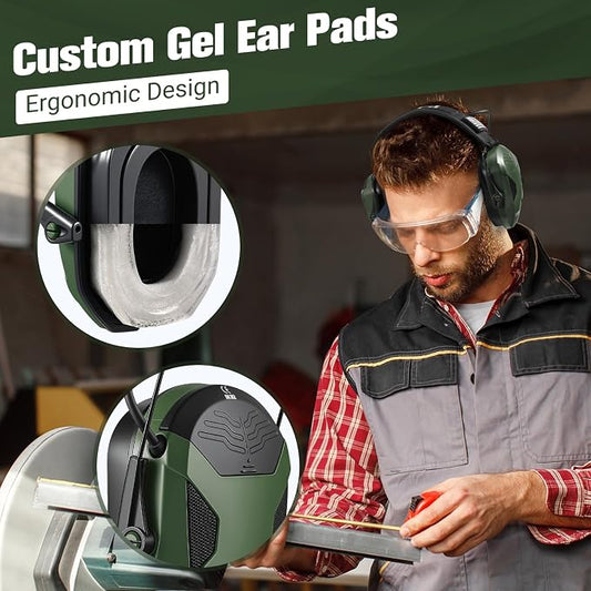 Electronic Shooting Ear Protection w/Gel Pads, 23dB NRR Active Noise Reduction & 3X Amplification Headset for Shooters