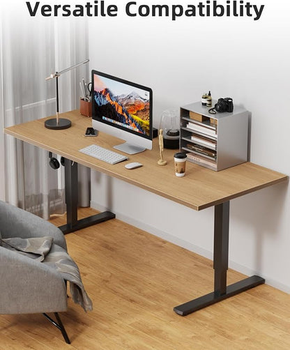 Universal 48 x 24 One-Piece Solid Wood Table Top, 1" Thick Desktop for Stand Up Height Adjustable Desk Frames, Home Office Tabletop, Countertop DIY, Elmwood