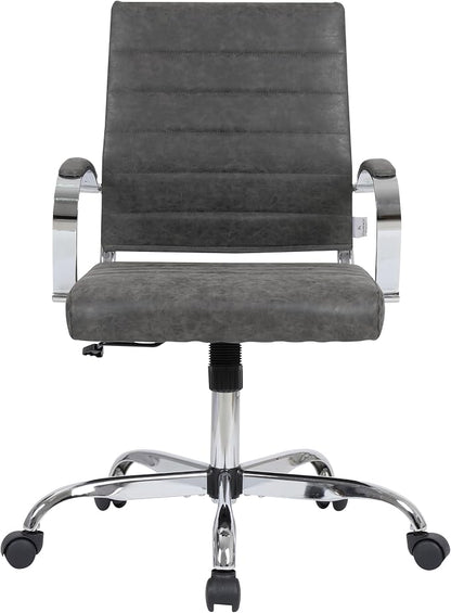 LeisureMod Benmar Ergonomic Executive Office Chair with Adjustable Height & Swivel for Modern Home and Conference Room