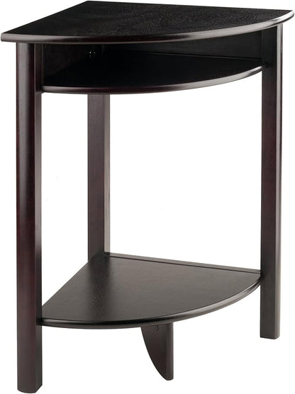 Winsome LISO 31.1-inch x 20 1/2-inch x 20 1/2-inch Composite Wood Corner Table with Cube Storage, Dark Brown